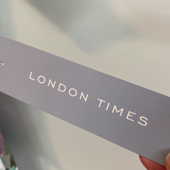 NWT London Times Faux Wrap Watercolor Print Ruched Sleeves Dress Size 10 - Picture 4 of 11